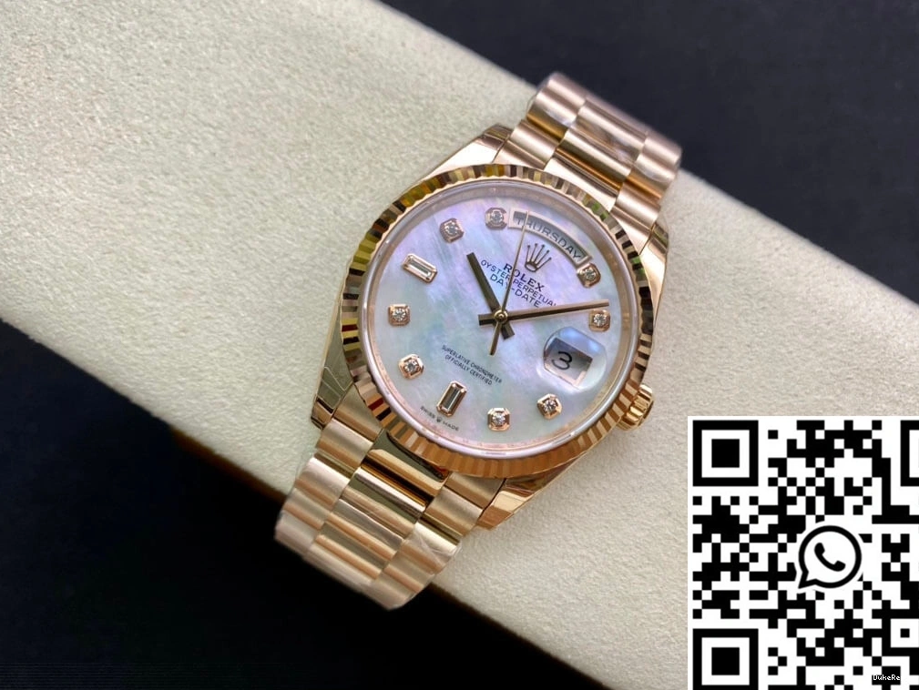 White Mother-Of-Pearl EW Day Date Rolex M128235-0029 Dial Factory 0428
